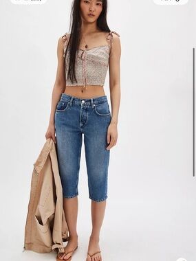 We The Free Nwt Sun City High Rise Capri Jeans Size 28 Free People 100% Cotton